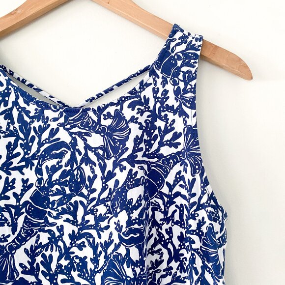 Lilly Pulitzer Blue and White Mini Sundress with Pockets - Picture 8 of 9